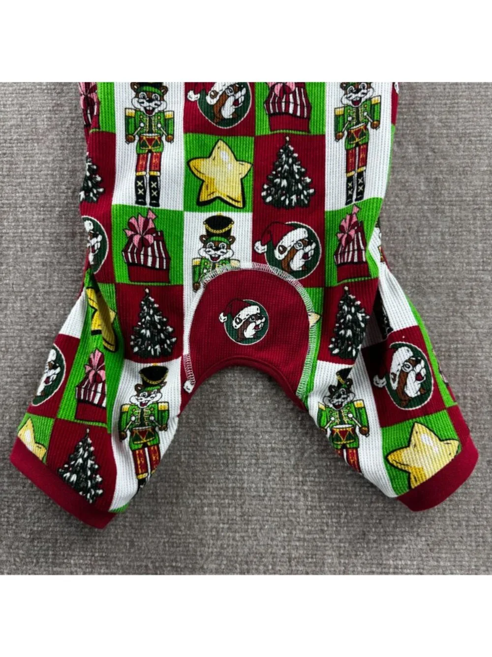 Bucees Christmas Dog Pajamas XL Pet Nutcracker Beaver Waffle Thermal Sleeper